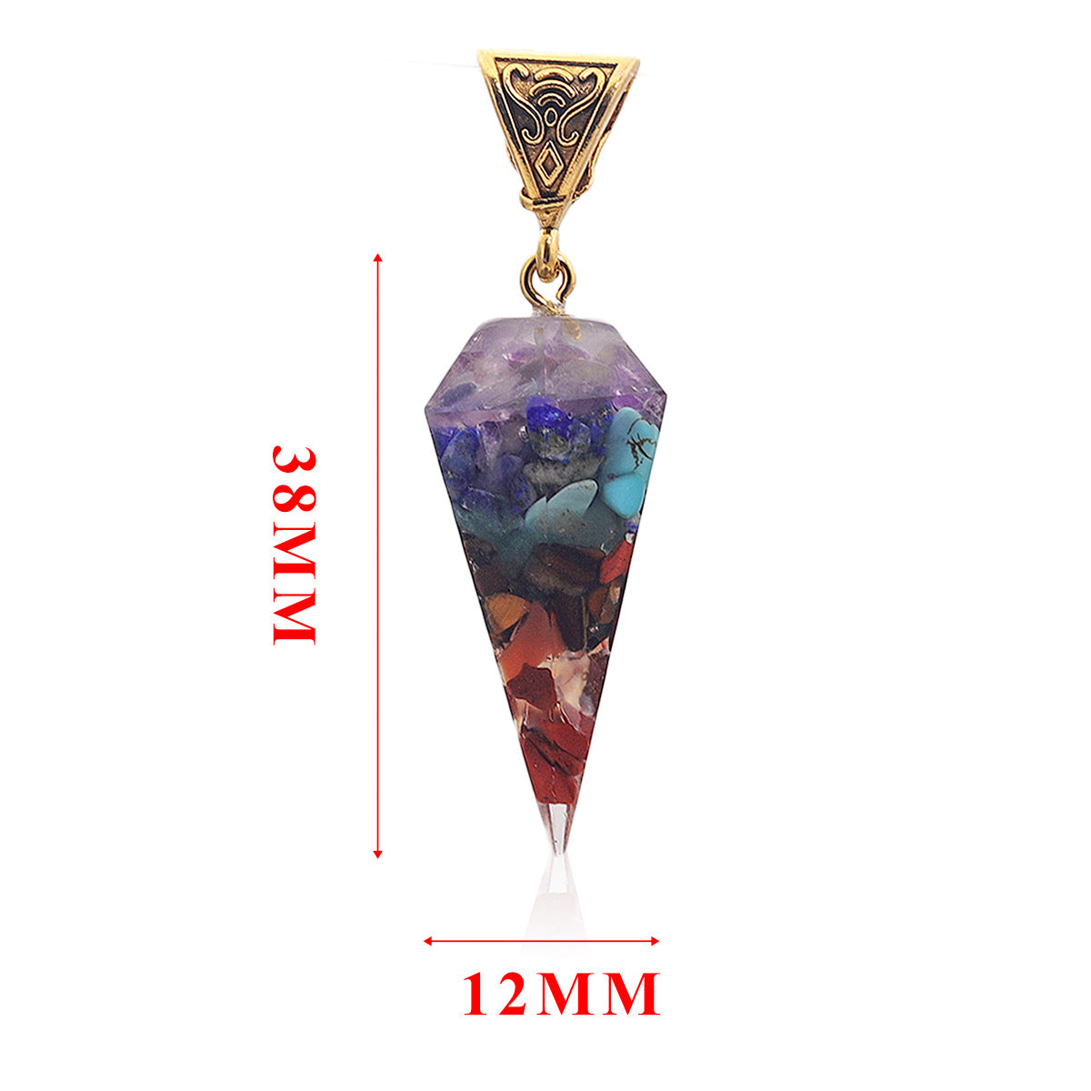 Colorful Natural Stone Chip Resin Pendant Charms
