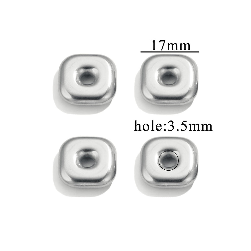 Stainless Steel Large-Hole Geometric Spacer Beads 5pcs