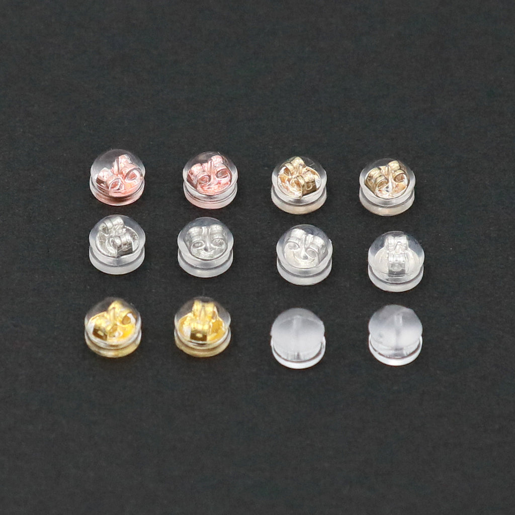 Silicone Earring Backs with Metal Core