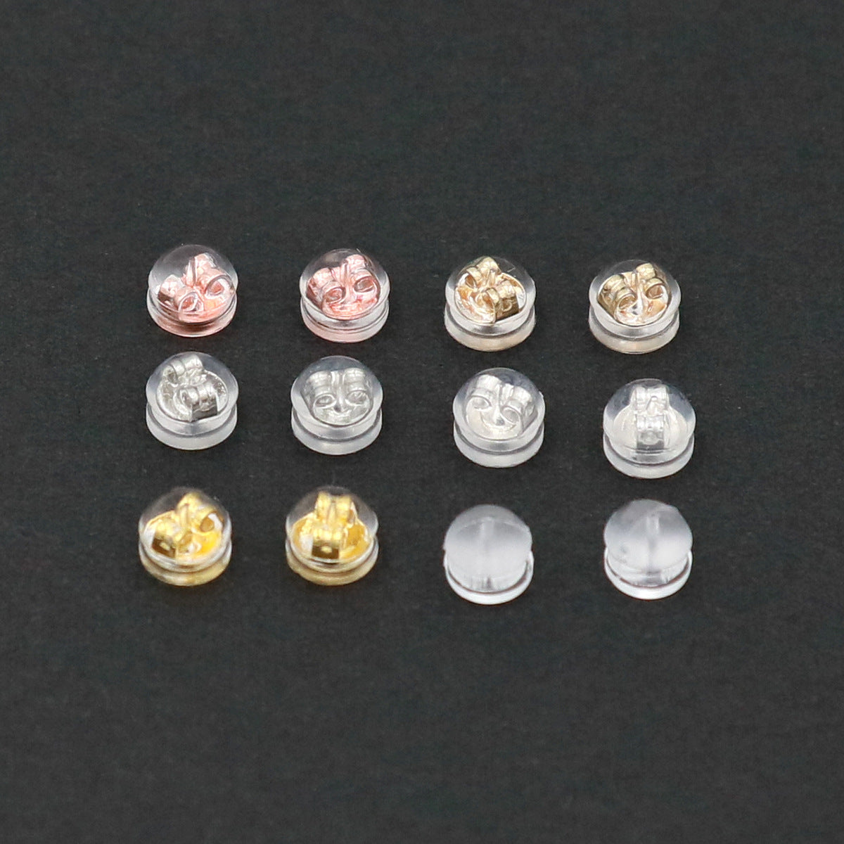 Silicone Earring Backs with Metal Core