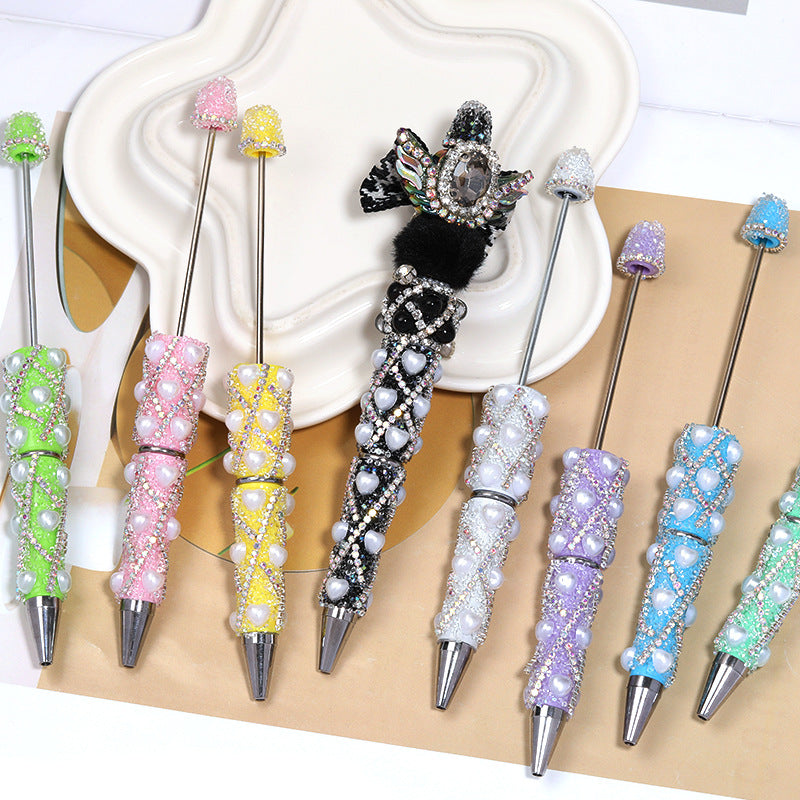 Pearl Rhinestone Ballpoint Pens – Sparkling Diamond-Style Decorative Pens with Pearl Accents for DIY Gifts & Cute Stationery