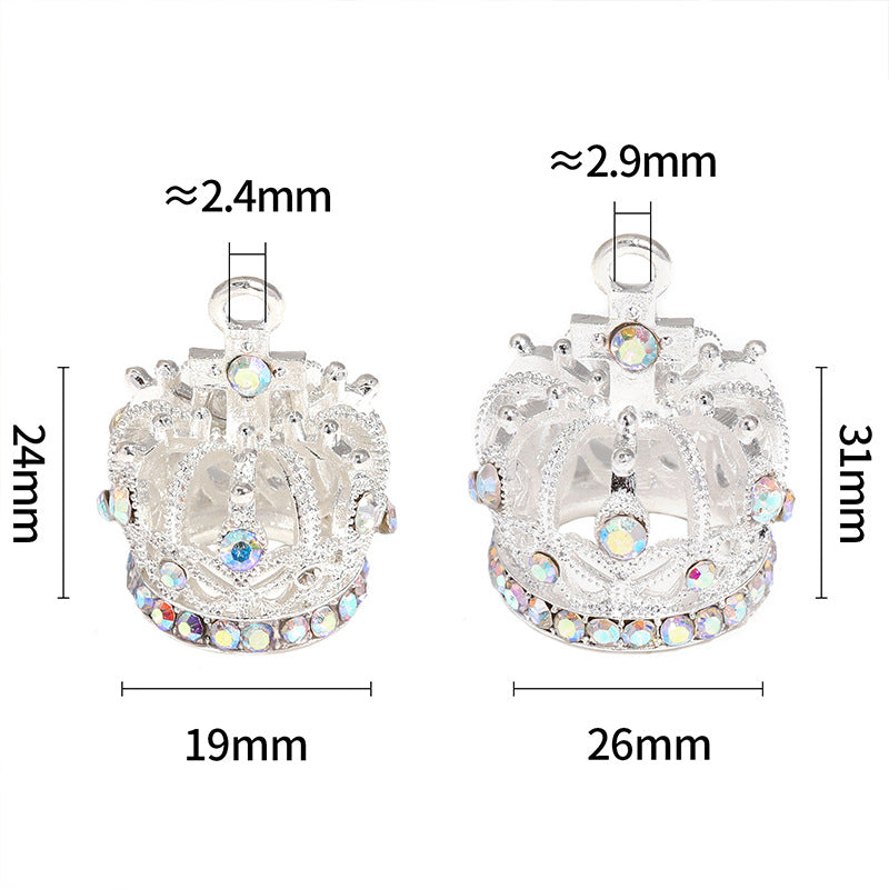 Zirconia-Inlaid Crown Charms – Sparkling Mini Crown Pendants for DIY Bracelets, Keychains, Bag Charms & Jewelry Making