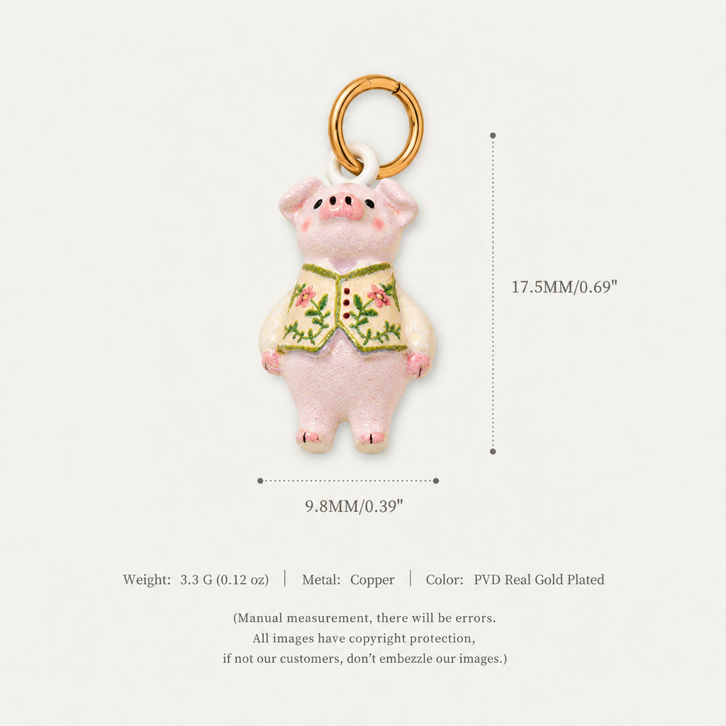 18K Gold-Plated Cute Cartoon Pendant Charms