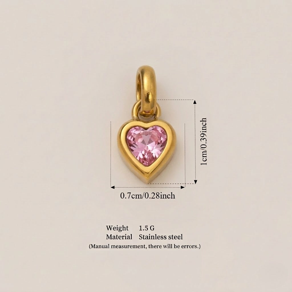 Heart Birthstone Charms