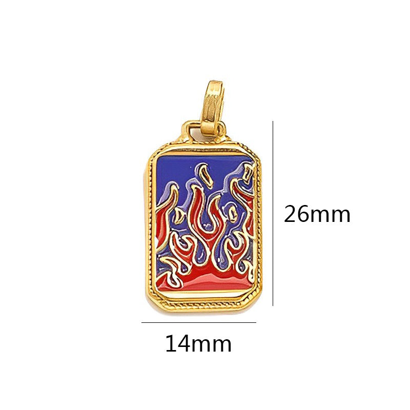 18K Gold-Tone Enamel Tarot Card Charms