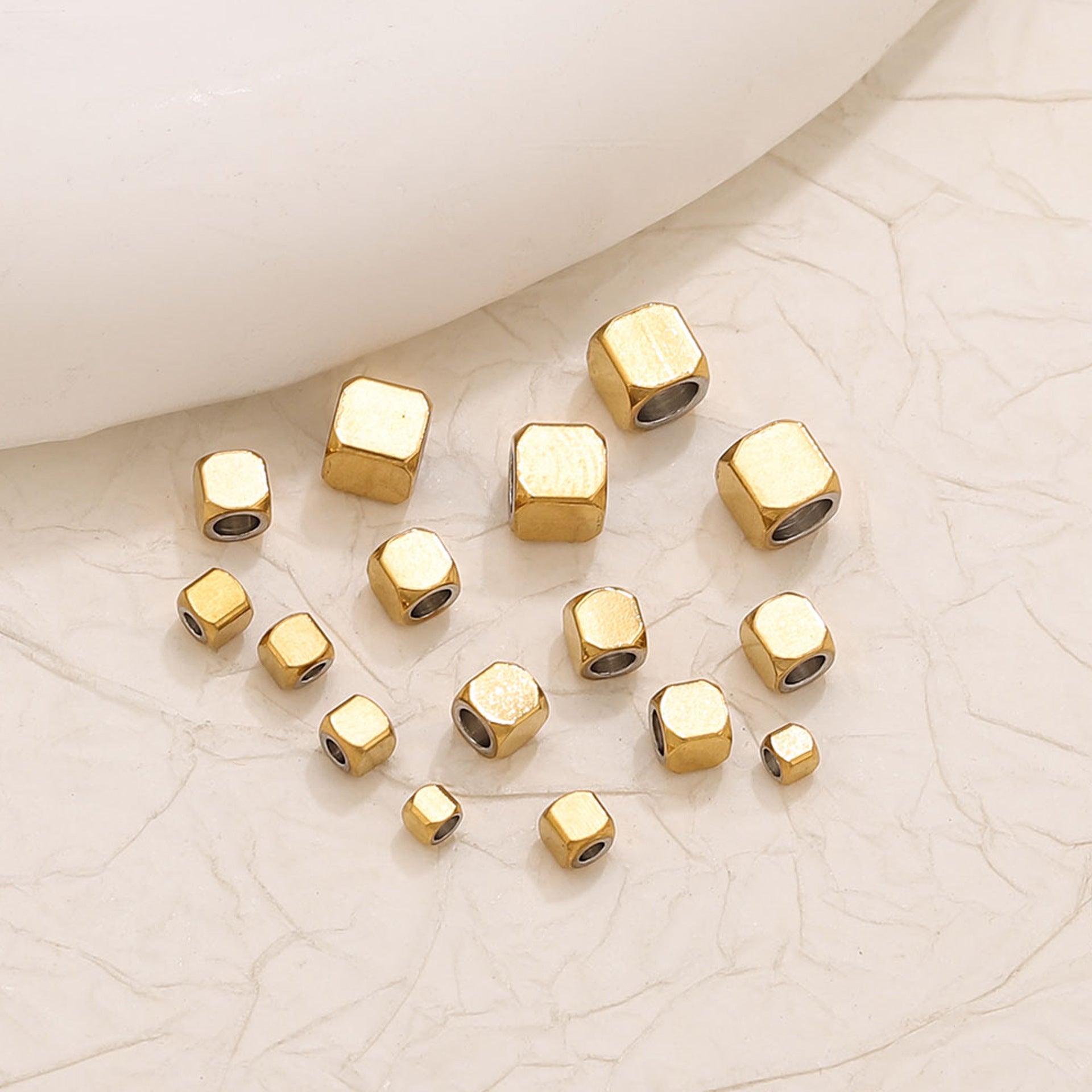 Geometric Square and Rectangle Stainless Steel Spacer Beads for DIY Jewelry