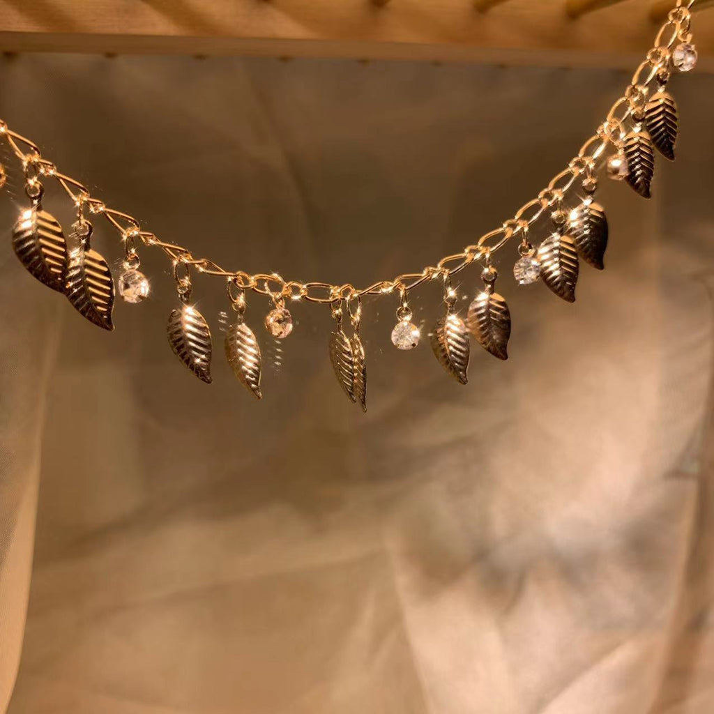 Swaying Leaf Crystal Fringe Chain – 10 Meters