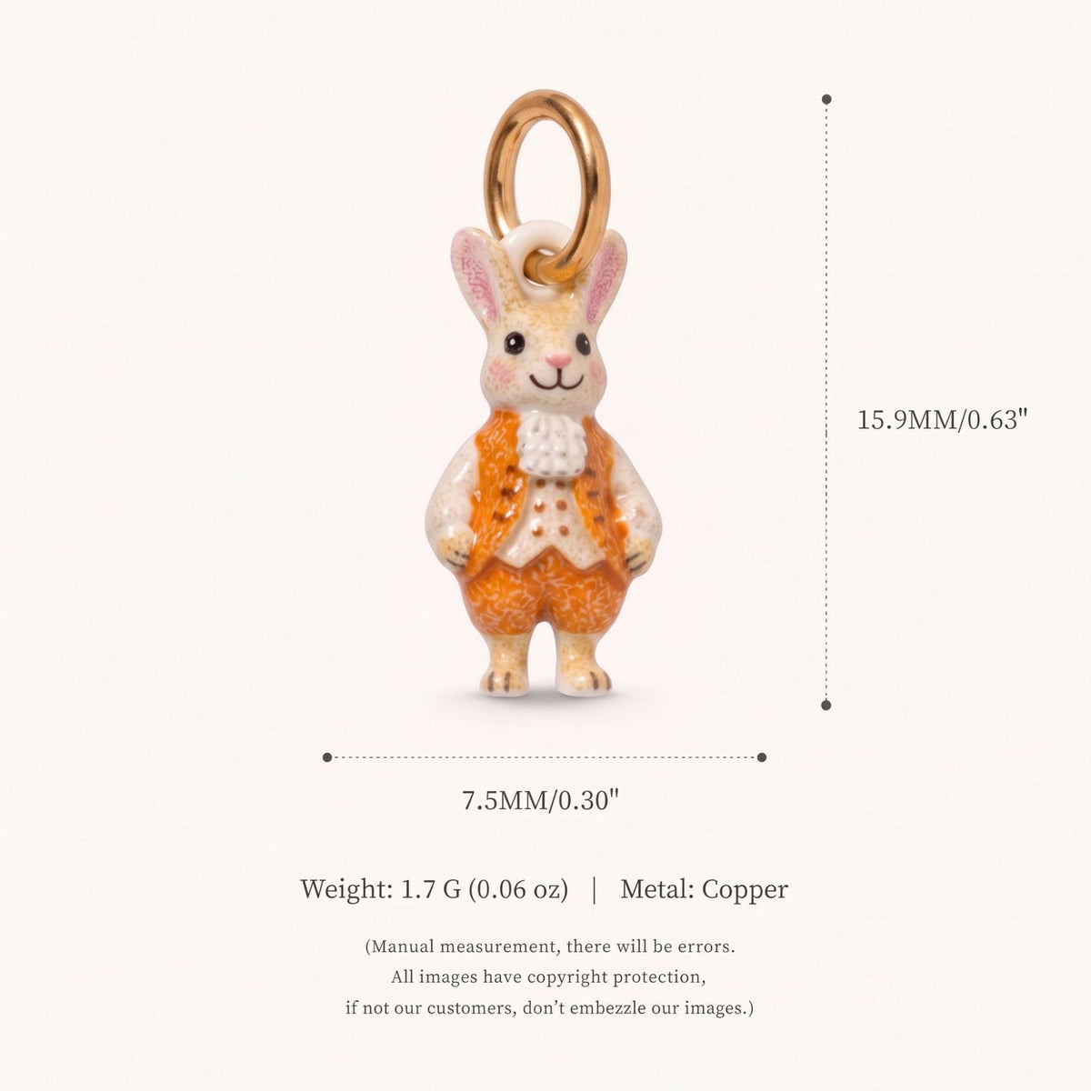 18K Gold-Plated Cute Cartoon Pendant Charms