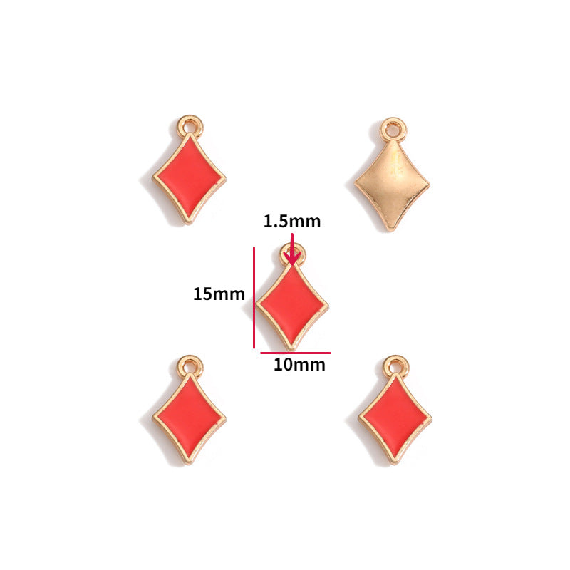 Playing Card Charms – Colorful Enamel-Style Alloy Card Pendants for DIY Bracelets, Necklaces, Keychains & Jewelry Making