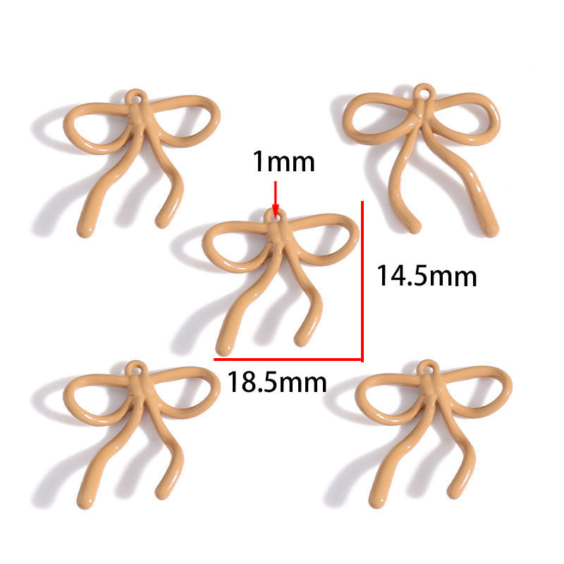 Colorful Painted Alloy Bow Charms – Fashion Ribbon Pendants for DIY Earrings, Necklaces, Hair Accessories & Jewelry Making
