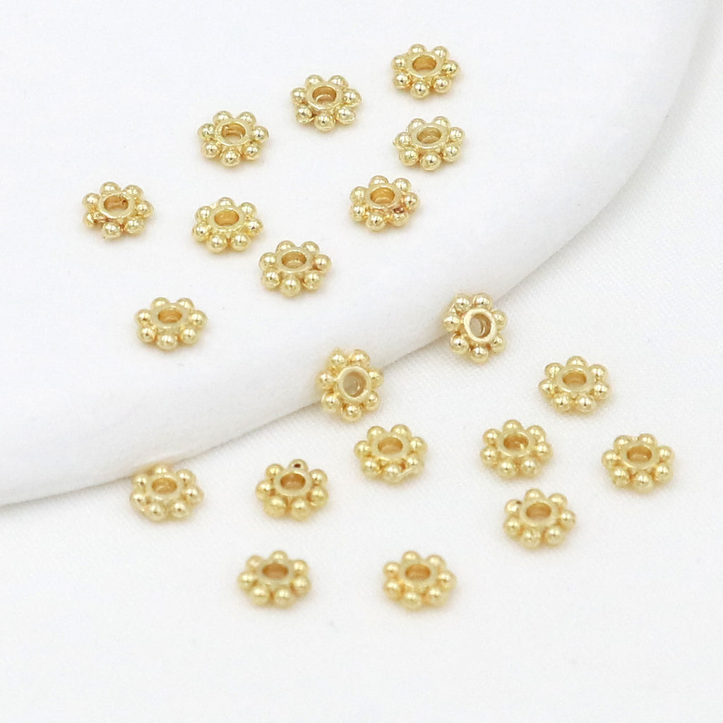 Gold Snowflake Gear Spacer Beads