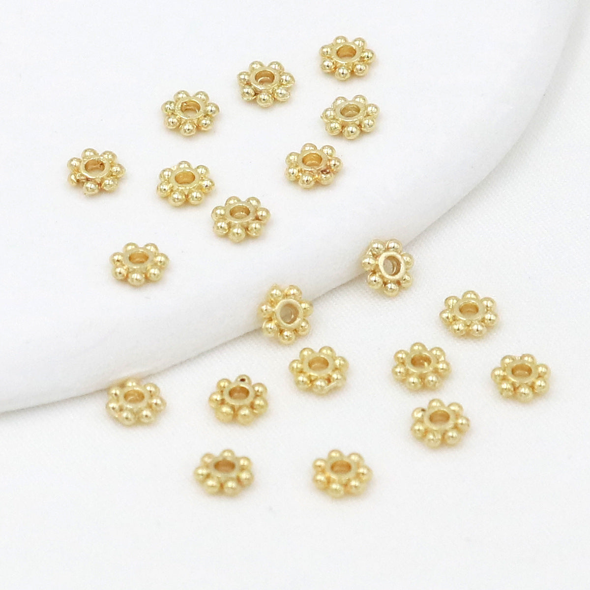Gold Snowflake Gear Spacer Beads