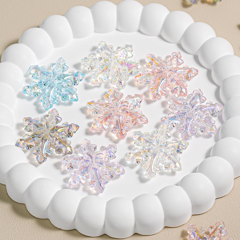 Transparent Christmas Snowflake Beads