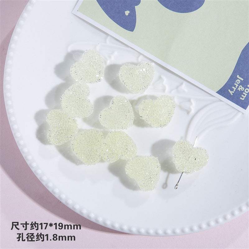Candy Sugar Peach Heart Beads
