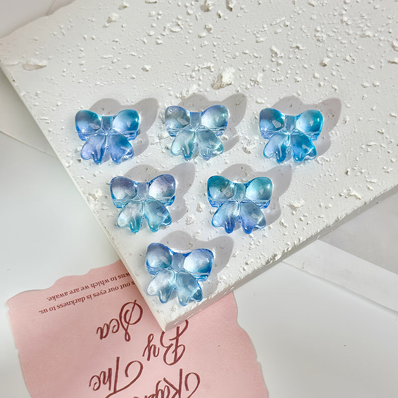Glazed Crystal-Style Bow Beads (Horizontal Hole)