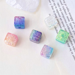 Colorful Gradient Acrylic Square Beads