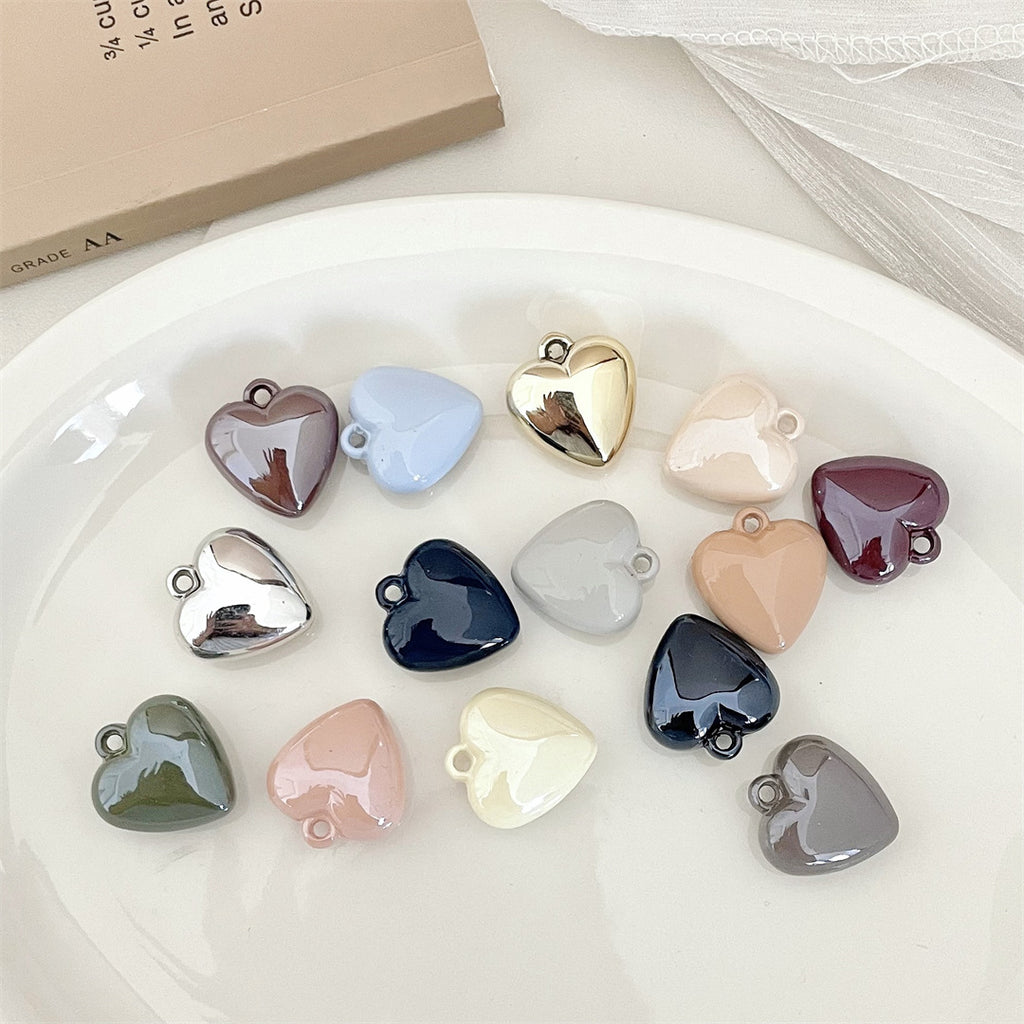 Painted Acrylic Heart Charms