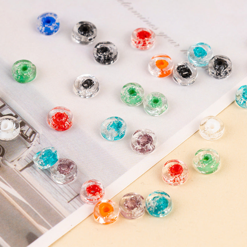 Colorful Powder-Glazed Flat Spacer Beads
