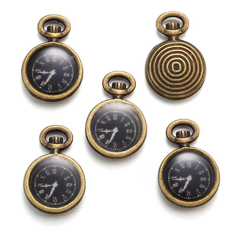 17×11mm Colorful Clock Charms – Korean-Style Zinc Alloy Enamel-Style Watch Pendants for DIY Bracelets, Necklaces & Jewelry Making