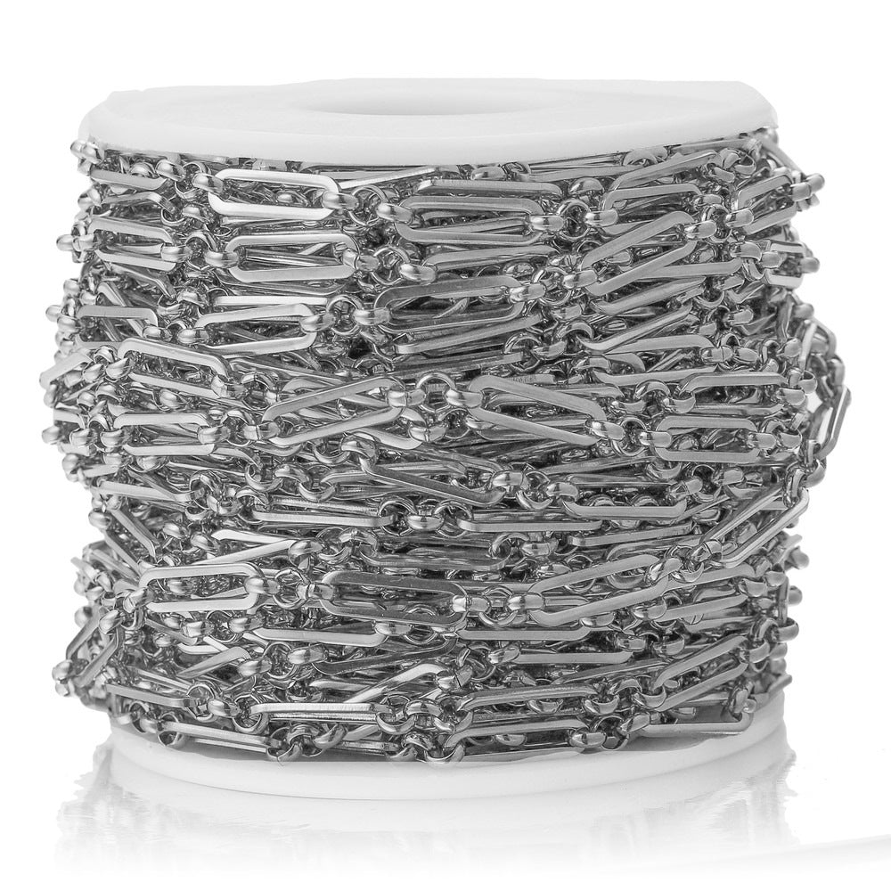 Stainless Steel Flat Oval Link Chain – 5 Meters