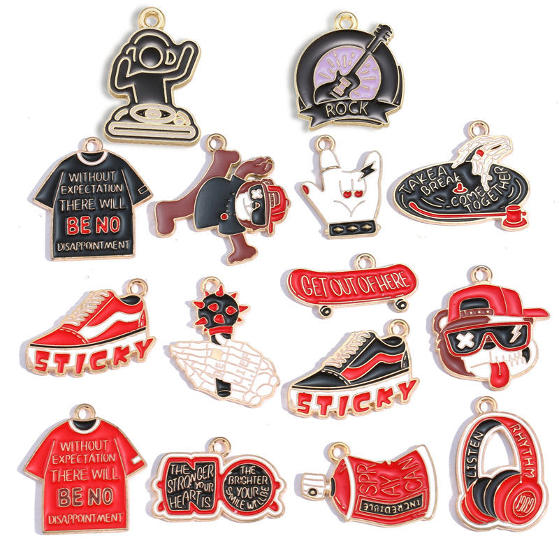 Hip-Hop Style Alloy Charms – Colorful Headphone & Sneaker Pendants for DIY Keychains, Bag Charms, Bracelets & Jewelry Making