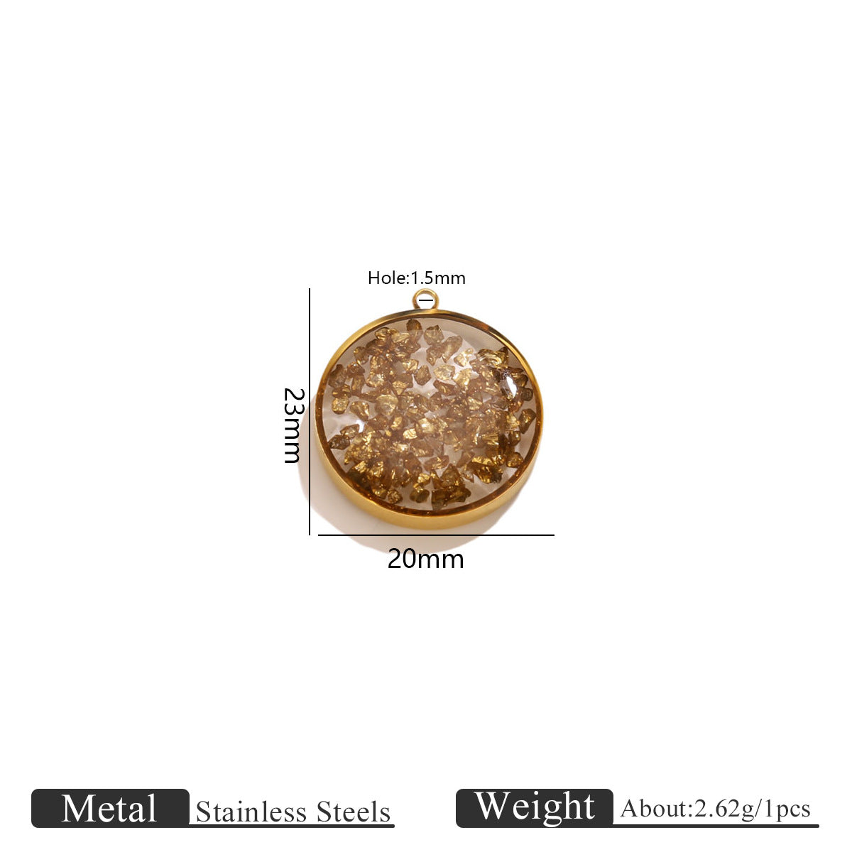Epoxy Crushed Stone Pendant Charms