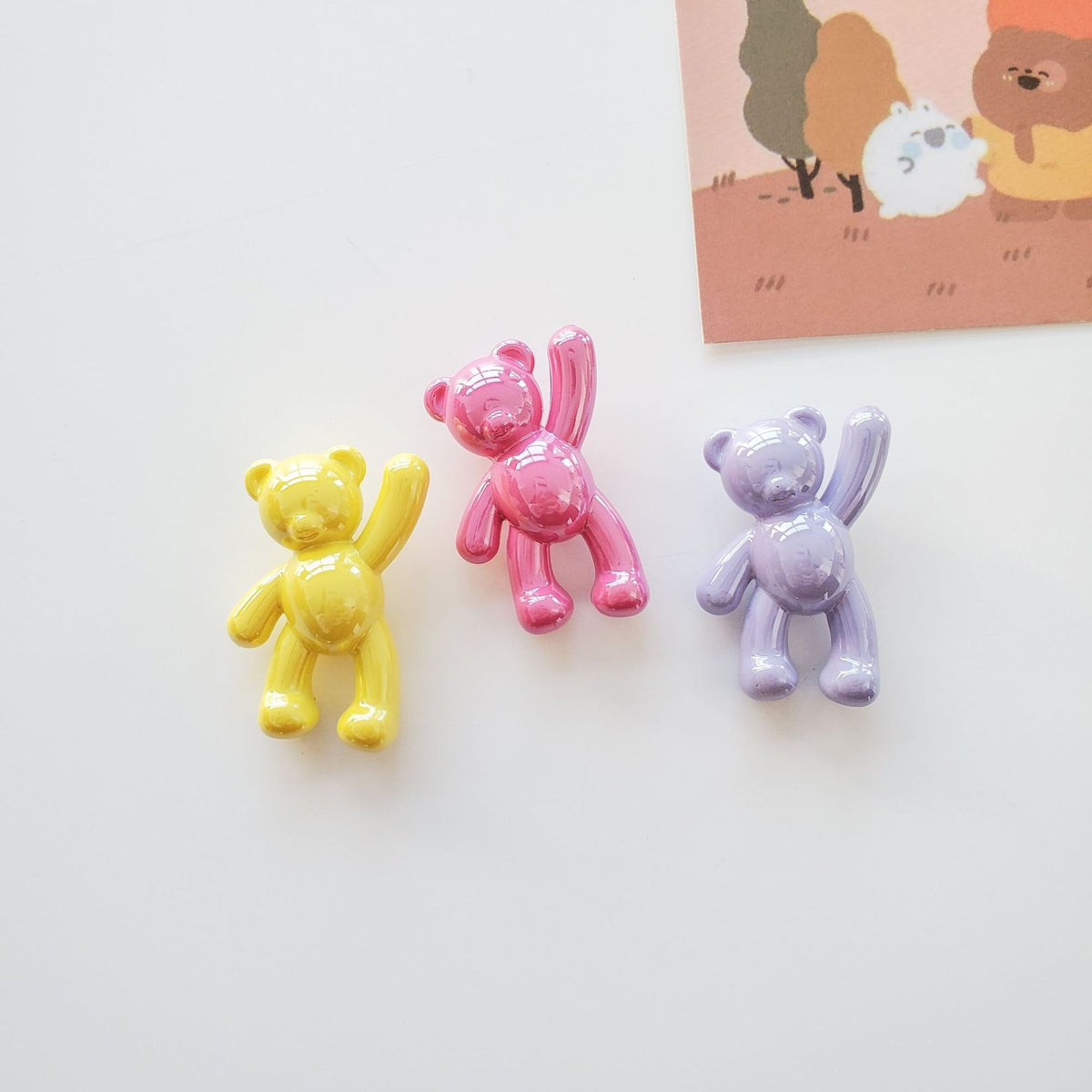 Cream Candy Bear Acrylic Beads