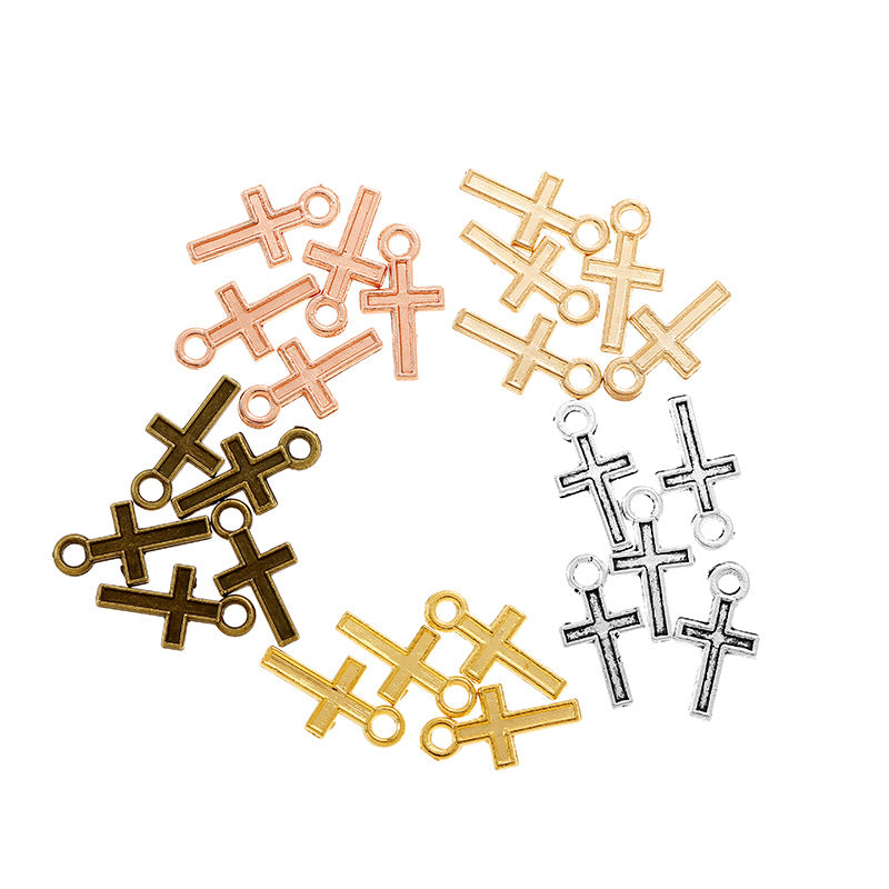 Vintage Alloy Cross Charms – Small Metal Cross Pendants for DIY Bracelets, Necklaces, Keychains & Jewelry Making