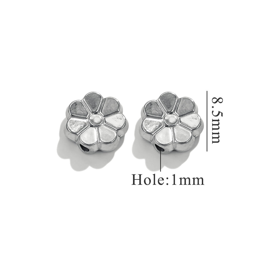 Lavender Flower Stainless Steel Spacer Beads