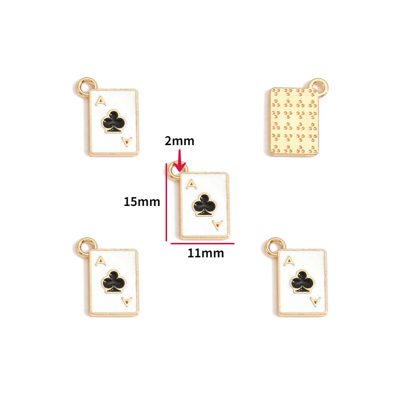 Playing Card Charms – Colorful Enamel-Style Alloy Card Pendants for DIY Bracelets, Necklaces, Keychains & Jewelry Making