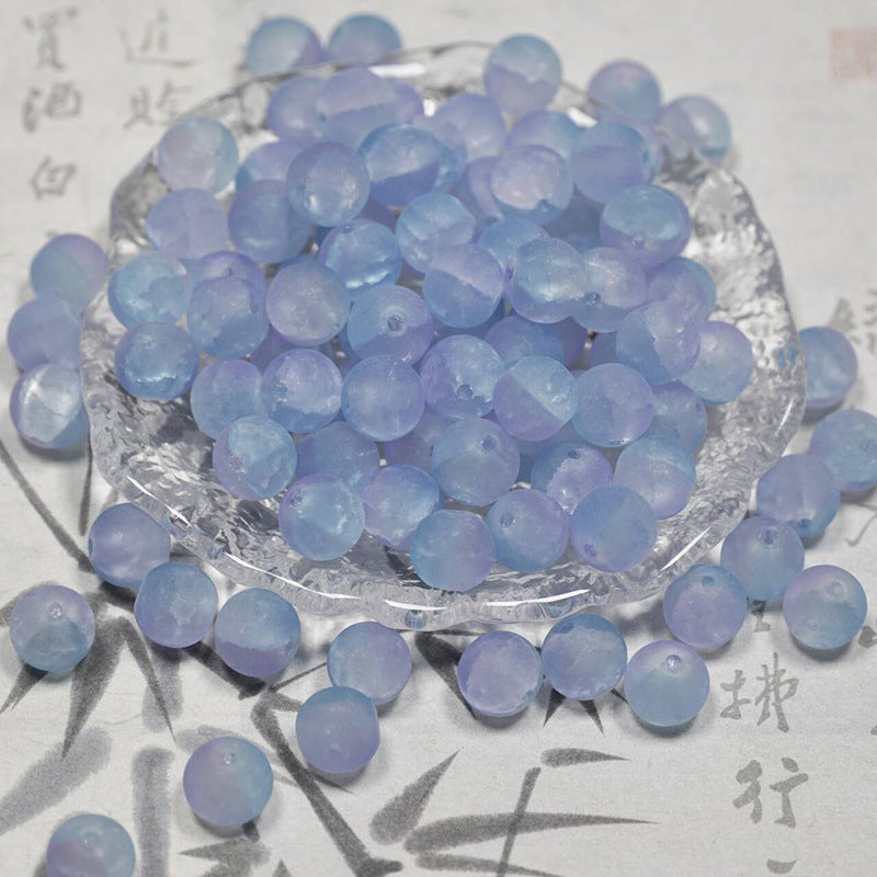 Frosted Moonlight Jade-Style Glass Beads
