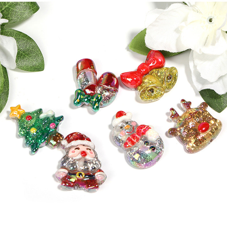Christmas Resin Beads – Cute Santa Claus & Gingerbread Man Cartoon Beads for DIY Bracelets, Beadable Pens & Holiday Jewelry Making