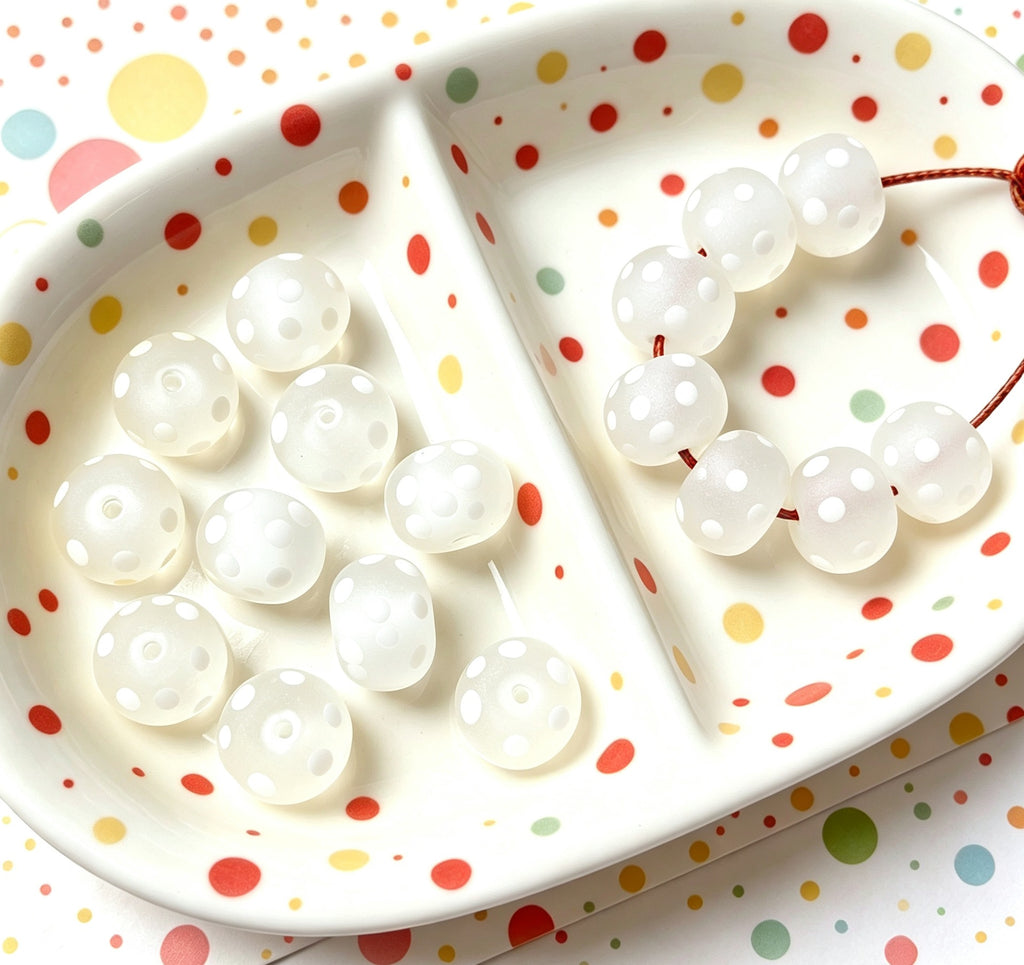Candy-Color Matte Polka Dot Glazed Beads