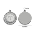 18K Gold-Plated Round Zodiac Constellation Pendant Charms – 12 Signs