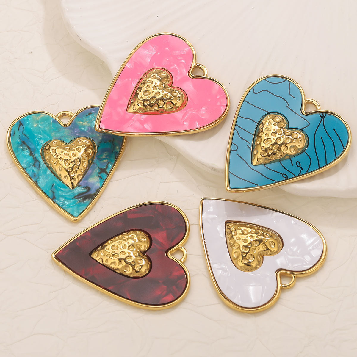 Large Enamel Heart Charm