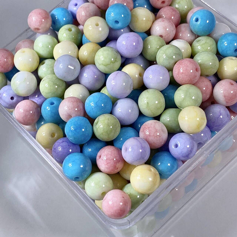 Glazed Porcelain Dragon Pattern Round Beads