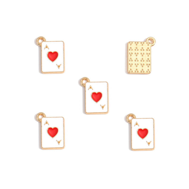 Playing Card Charms – Colorful Enamel-Style Alloy Card Pendants for DIY Bracelets, Necklaces, Keychains & Jewelry Making