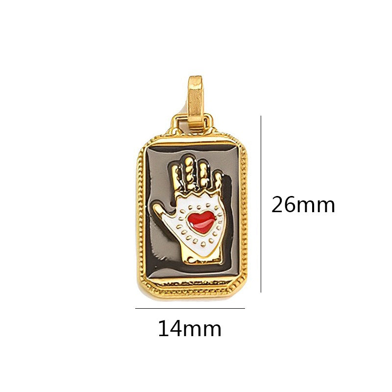 18K Gold-Tone Enamel Tarot Card Charms