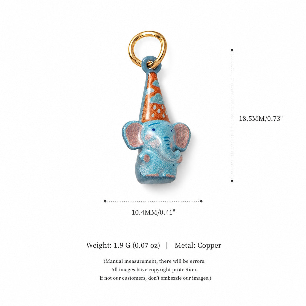 Gold-Tone Enamel Cartoon Animal Pendant Charms