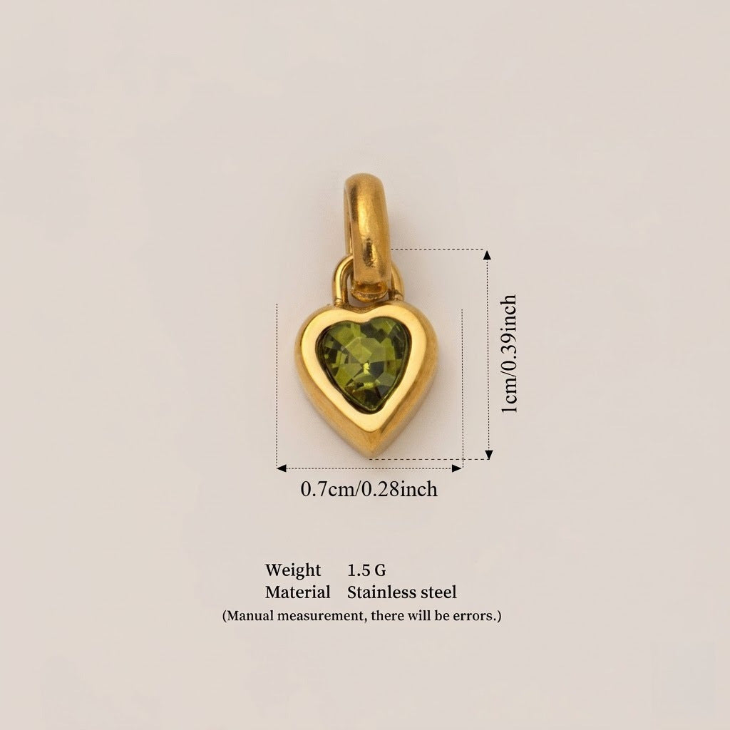 Heart Birthstone Charms