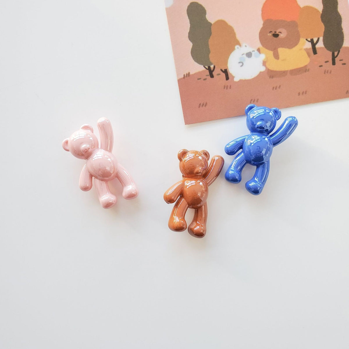 Cream Candy Bear Acrylic Beads