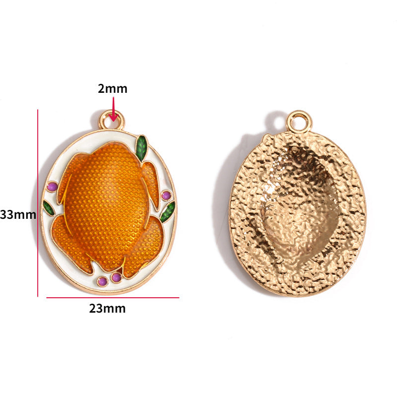 Thanksgiving Turkey Alloy Charms – Colorful Fall Holiday Enamel-Style Pendants for DIY Bracelets, Keychains & Jewelry Making
