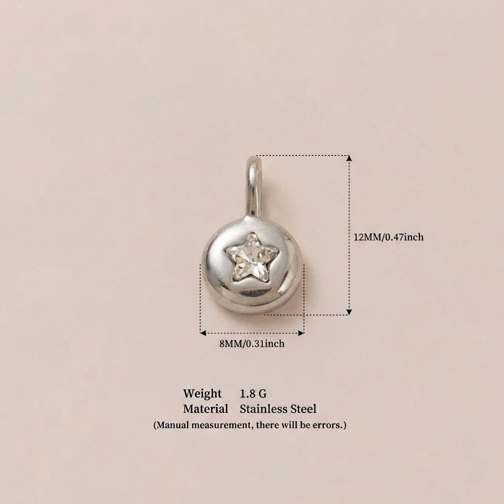 Colorful Stainless Steel Birthstone Crystal Charms
