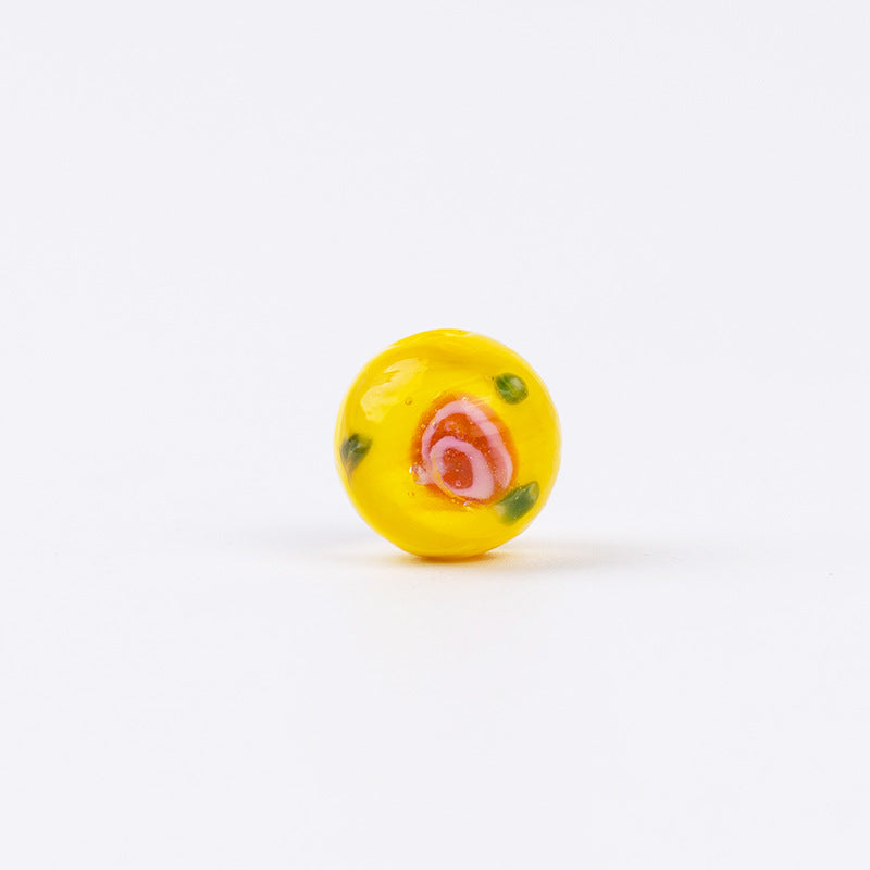 Double-Sided 3D Flower Glass Beads