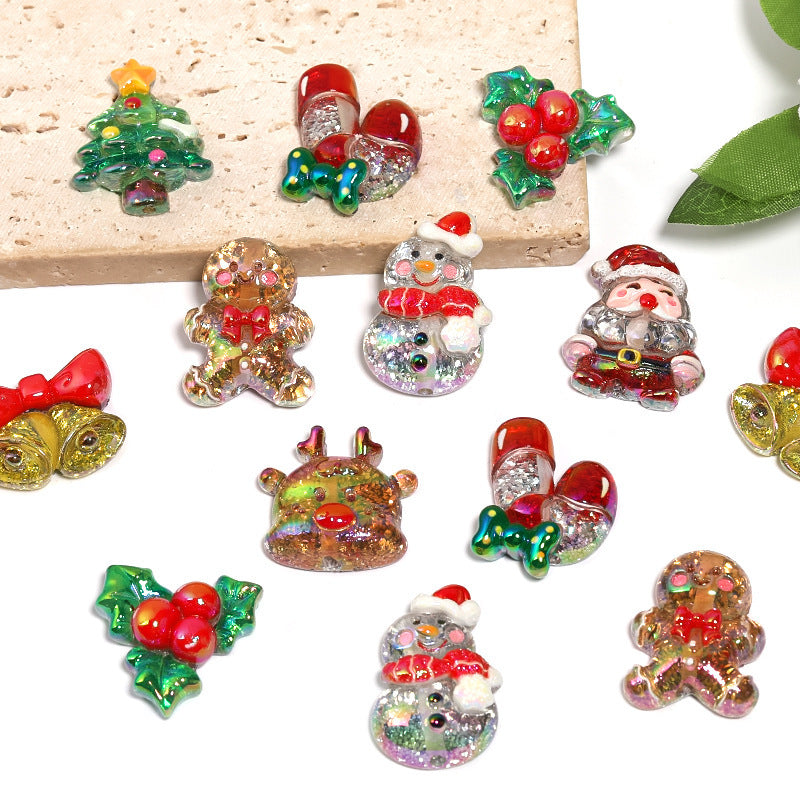 Christmas Resin Beads – Cute Santa Claus & Gingerbread Man Cartoon Beads for DIY Bracelets, Beadable Pens & Holiday Jewelry Making