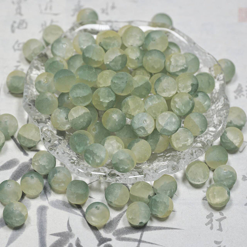 Frosted Moonlight Jade-Style Glass Beads