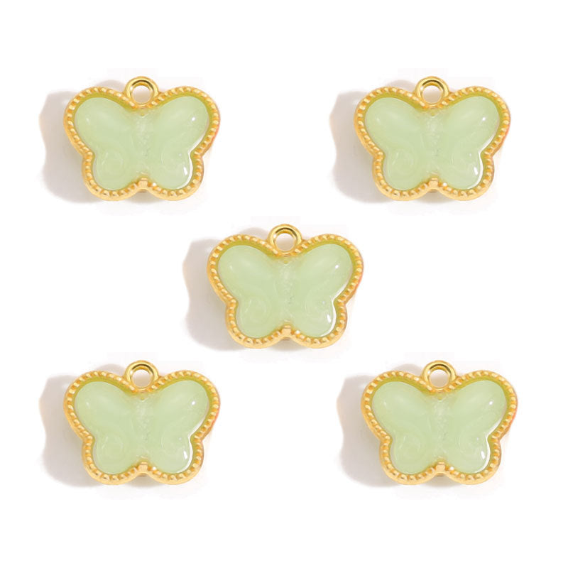 Pearl & Glass Butterfly Alloy Charms – Elegant Butterfly Pendants for DIY Bracelets, Earrings, Necklaces & Jewelry Making