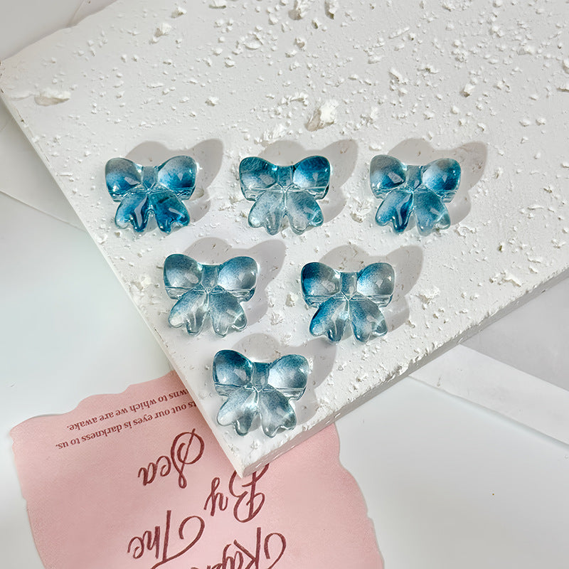Glazed Crystal-Style Bow Beads (Horizontal Hole)