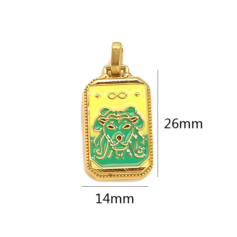 18K Gold-Tone Enamel Tarot Card Charms