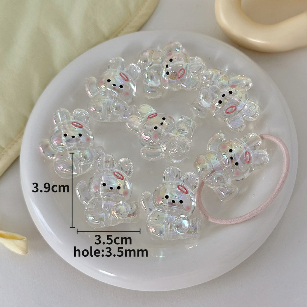 3D Cartoon Animal Acrylic Beads – UV-Finished Hand-Painted Style Straight-Hole Beads for DIY Phone Charms, Bracelets & Keychains